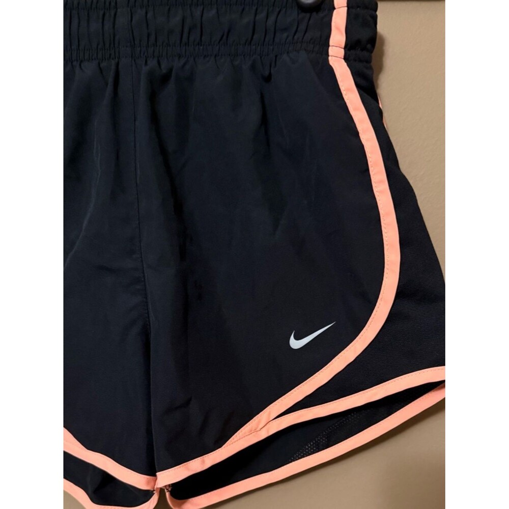 Nike Dri Fit Black Athletic Running Shorts Peach Trim Womens XS Workout NWOT - Picture 4 of 8